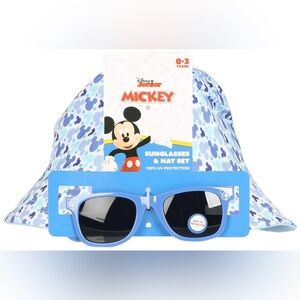 Disney Mickey Mouse Beach Hat & Sunglasses Set Toddler 0-3 Years NEW